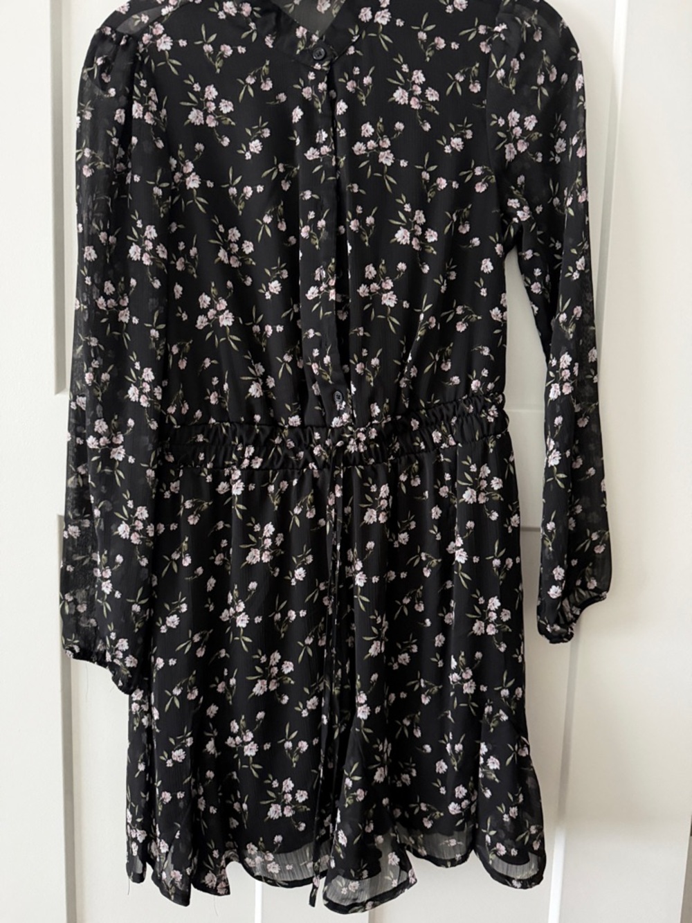 Trixxi Black Dress with Pink Floral Print